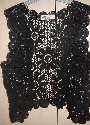 Кружевной жилет h&amp;m 146-152см(10-12р) 100% хлопок