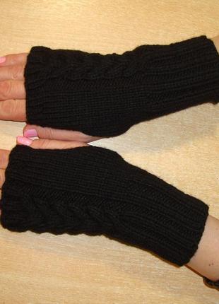 Митенки перчатки без пальцев женские вязаные стильные 2020