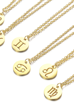 Набор цепочка, подвеска знак зодиака близнецы, лев, девы