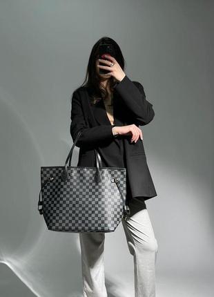 Женская сумка луи виттон серая louis vuitton neverfull grey