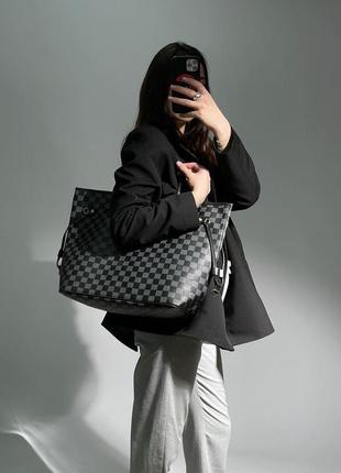 Жіноча сумка луї віттон сіра louis vuitton neverfull grey