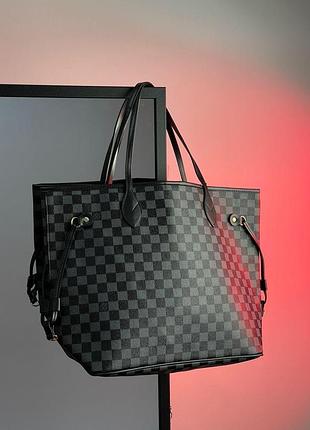 Жіноча сумка луї віттон сіра louis vuitton neverfull grey