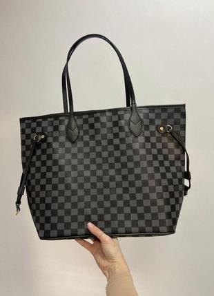 Жіноча сумка луї віттон сіра louis vuitton neverfull grey