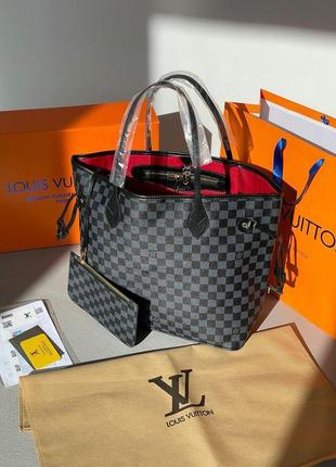 Жіноча сумка луї віттон сіра louis vuitton neverfull grey
