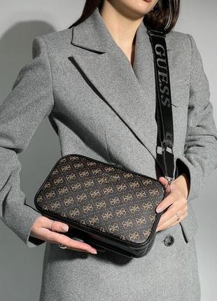 Женская сумка гесс коричневая guess crossbody harmonic brown