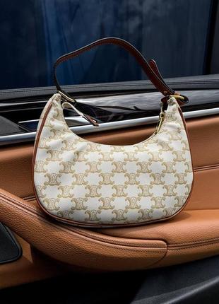 Женская сумка селин бежевая celine beige натуральная кожа