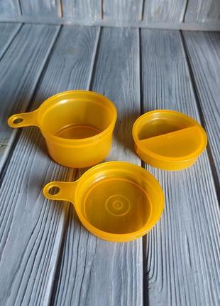 Набір із 3 помаранчевих пластикових мірних чашок і ложок №1371  від tupperware