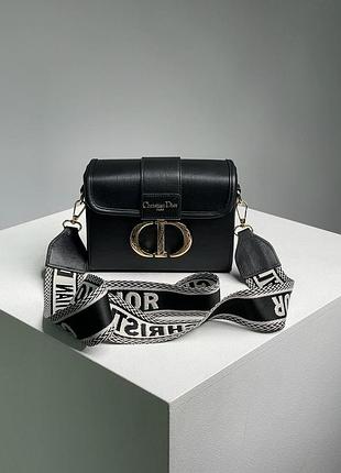 Женская сумка кристиан диор черная christian dior 30 montaigne bag black leather