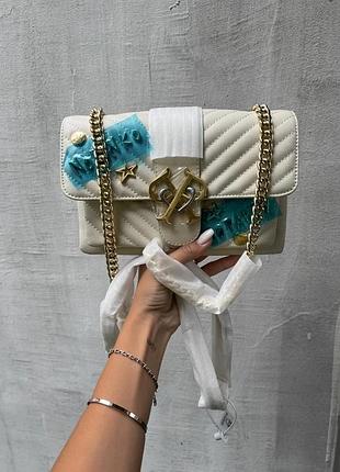 Жіноча сумка пінко біла pinko white premium