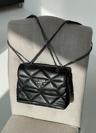 Женская сумка прада черная prada nappa spectrum black7 фото