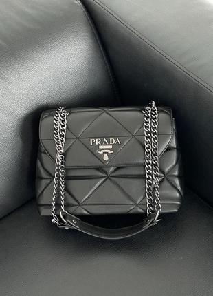 Женская сумка прада черная prada nappa spectrum black4 фото