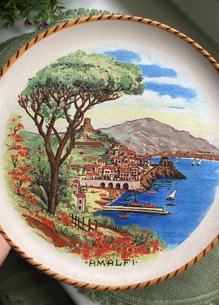Декоративная настенная тарелка амальфи италия 1996 год винтаж тарелка с видом коллекционная тарелка2 фото