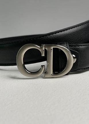 Женский ремень кристиан диор черный пояс christian dior leather belt black/silver