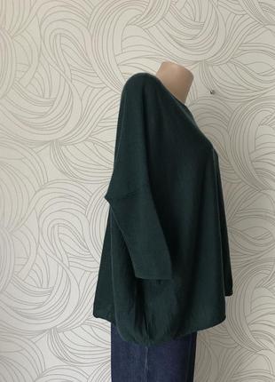 Изумрудная блуза oversize «massimo dutti»4 фото