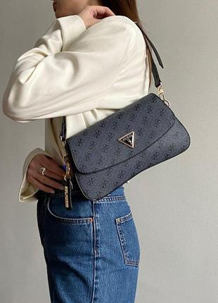 Женская сумка гесс синяя guess cordelia flap shoulder bag blue4 фото