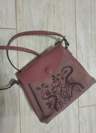 Стильная сумка,кожа,замш