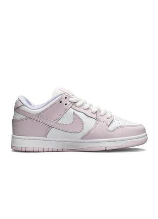 Кроссовки nike sb dunk low retro white easy pink2 фото