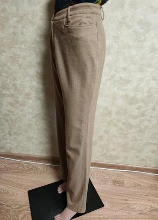 Вовняні прямі штани кольору кемел brax3 фото