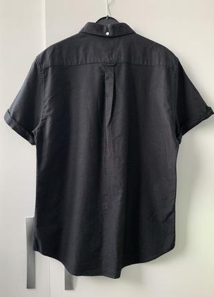 Черная рубашка с коротким рукавом5 фото