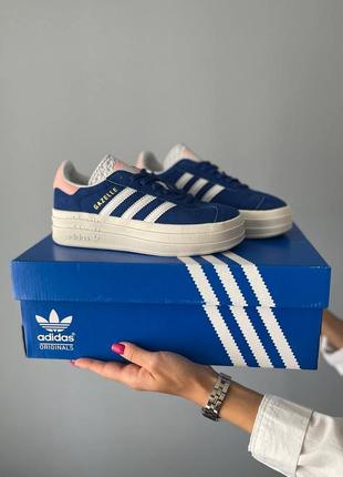 Женские кроссовки весна-осень адидас газель adidas gazelle blue white pink чернкие кроссовки адидас газель9 фото