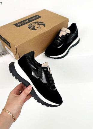 Кроссовки натуральная кожа замша лак