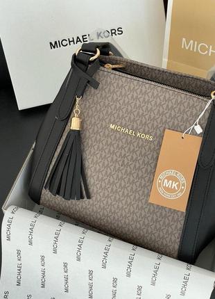 Женская сумка майкл корс серая michael kors hamilton grey8 фото