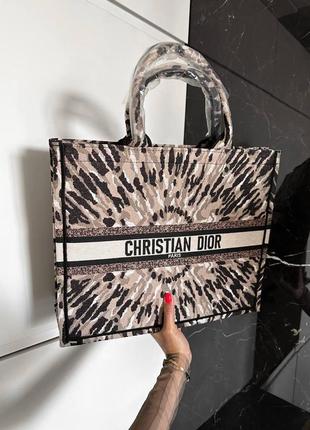 Женская сумка шоппер кристиан диор коричневая christian dior brown7 фото