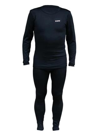 Термобілизна чоловіча tramp warm soft комплект (футболка+штани) чорний (utrum-019-black) (utrum-019-black-s/m)