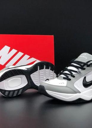 Кросівки чоловічі nike air monarch білі з сірим / осінні кросівки утеплені на кожен день4 фото