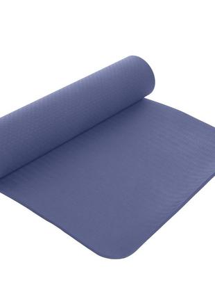 Коврик для фитнеса и йоги 8 мм sp-planeta fi-6336 синий