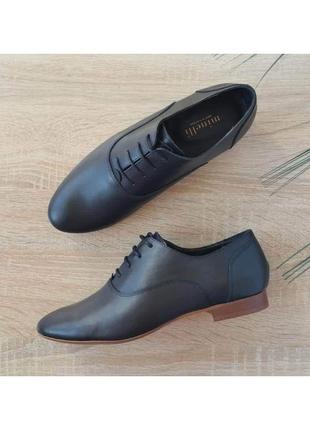 Кожаные французские женские туфли оксфорды в мужском стиле minelli 37- 38 39 размер