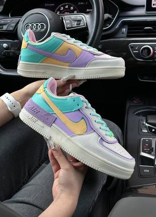 Кроссовки nike air force 1 shadow turquoise yellow