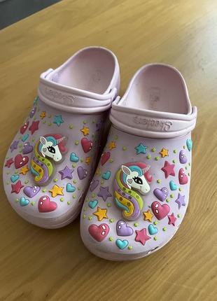 Дитячі сабо крокси skechers foamies unicorn delight оригінал