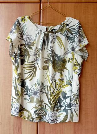 Женская зелено-белая блуза wallis, майка с цветочным принтом.