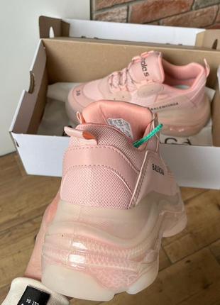 Жіночі кросівки balenciaga triple s clear sole pink4 фото