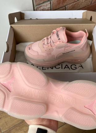 Жіночі кросівки balenciaga triple s clear sole pink8 фото