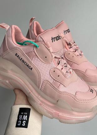 Жіночі кросівки balenciaga triple s clear sole pink3 фото