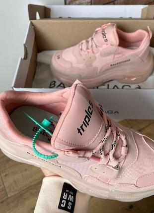 Жіночі кросівки balenciaga triple s clear sole pink7 фото