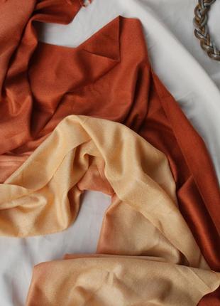 Брендовый кашемировый палантин шарф шелк италия3 фото