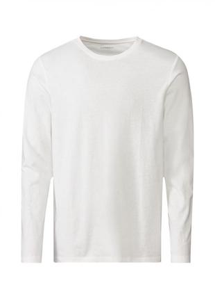 Футболка-лонгслив хлопковый для мужчины livergy 497390 белый