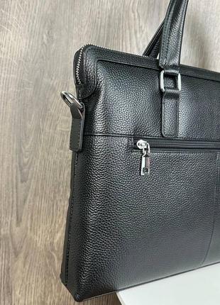 Качественная кожаная сумка портфель для документов мужская женская, деловой портфель натуральная кожа7 фото