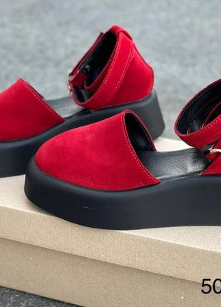 Туфли босоножки натуральная замша