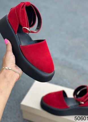 Туфли босоножки натуральная замша