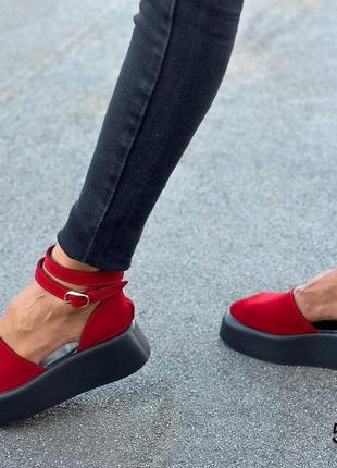 Туфли босоножки натуральная замша