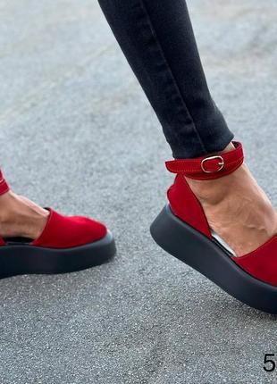 Туфли босоножки натуральная замша