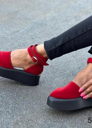 Туфли босоножки натуральная замша