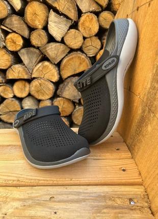 Чоловічі крокси crocs literide 360 black/slate grey