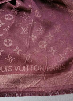 Louis vuitton шарф женский шерстяной бордовый4 фото