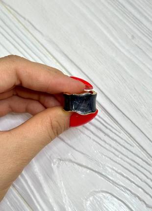 Женское  кольцо открытое черного цвета фигурное перламутр (16)2 фото