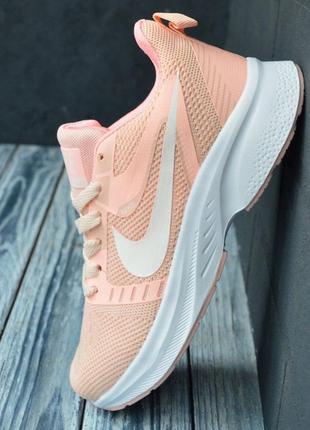 Nike zoom run кроссовки женские летние сетки персиковые на платформе легкие5 фото